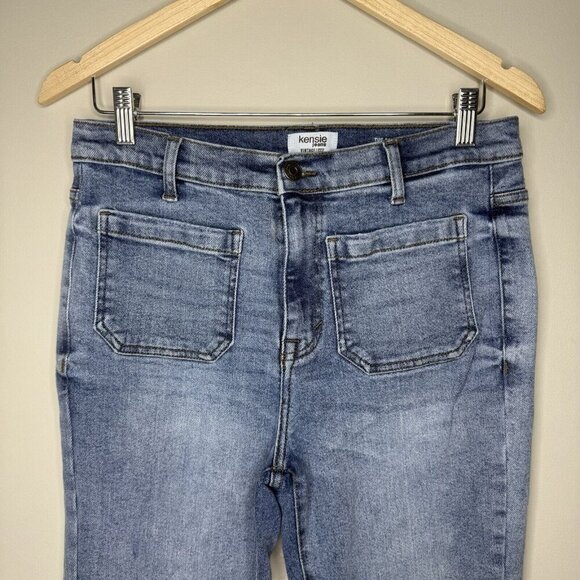 Kensie The Savanah High Rise Flare Light Wash Jeans sz 8 29 Denim wide leg 90s - Picture 2 of 8